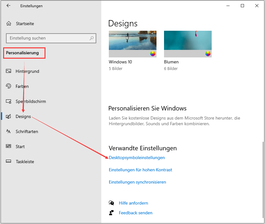 Papierkorb im Desktop anzeigen