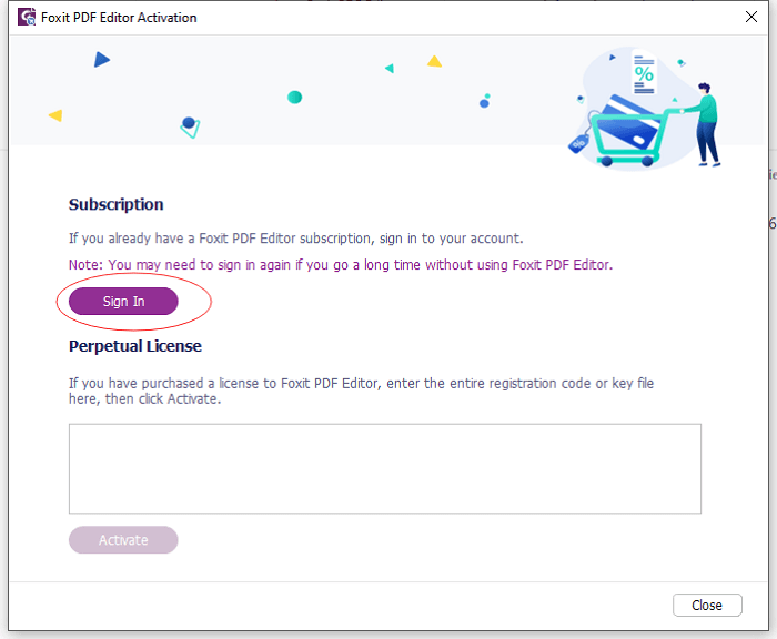 Wählen Sie Aktivieren und Einloggen