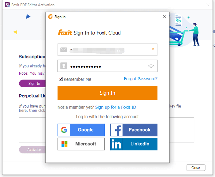 Ihren Foxit PhantomPDF Lizenzcode eingeben