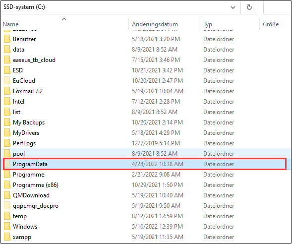 ProgramData Ordner