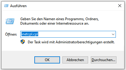 Den Proxy Server deaktivieren oder aktivieren - Schritt 1