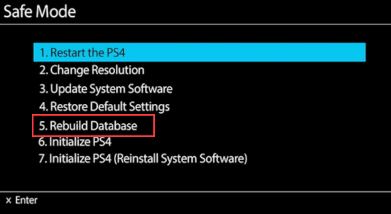 PS4 Datenbank neu aufbauen