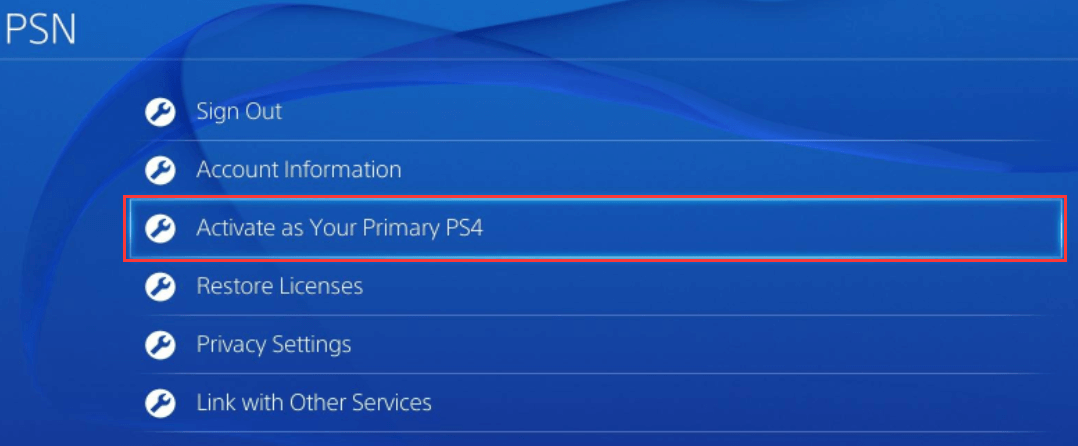 Die primäre PS4-Konsole aktivieren