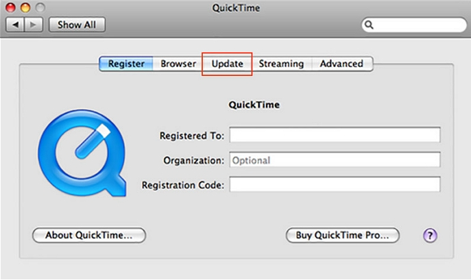 Quicktime Player aktualisieren