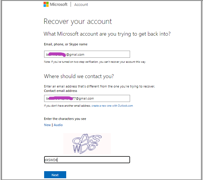 Alternative E-mailadresse