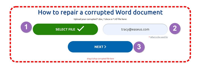 Die beschädigte Word-Datei mit dem Online-Dateireparatur-Tool reparieren - Schritt 2