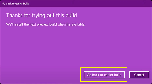 Windows 11 auf Windows 10 zurücksetzen - Schritt 7