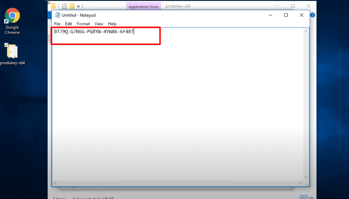Kopieren Sie den Schlüssel auf den Notepad
