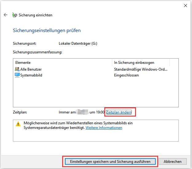 Einen Zeitplan erstellen
