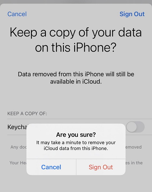 Apple ID abmelden