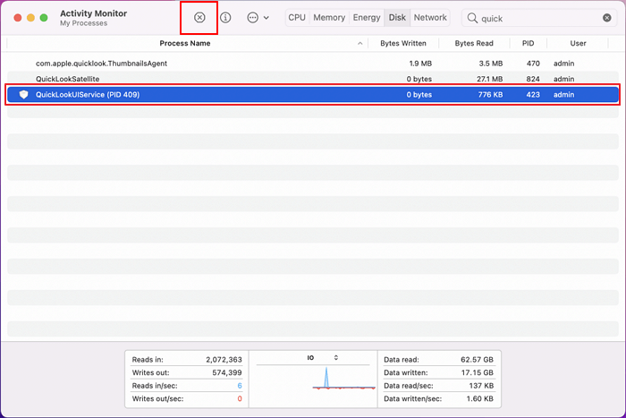 Auf Schließen klicken