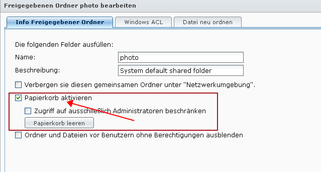 synology-papierkorb-aktivieren