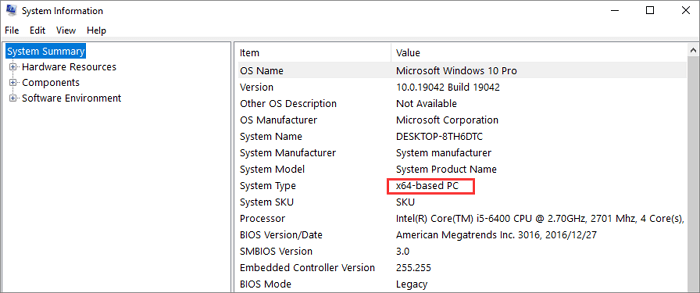 Systeminformationsfenster