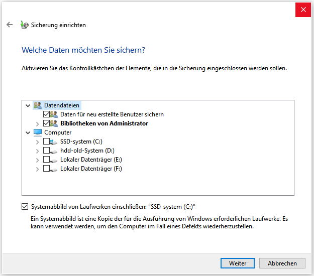 Systemabbild erstellen