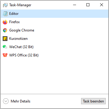 Task-Manager Mehr Details