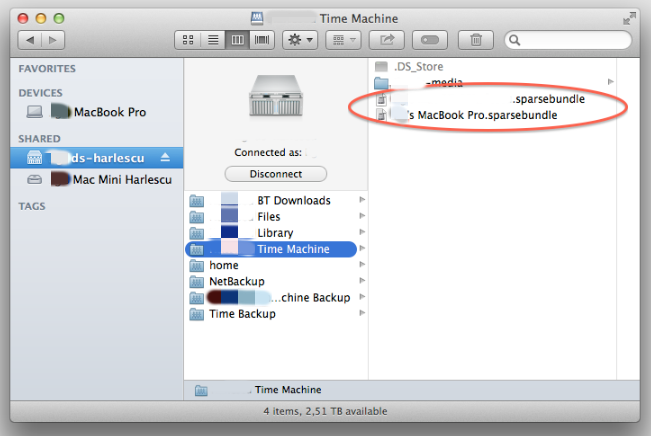 Time machine sparsebundle