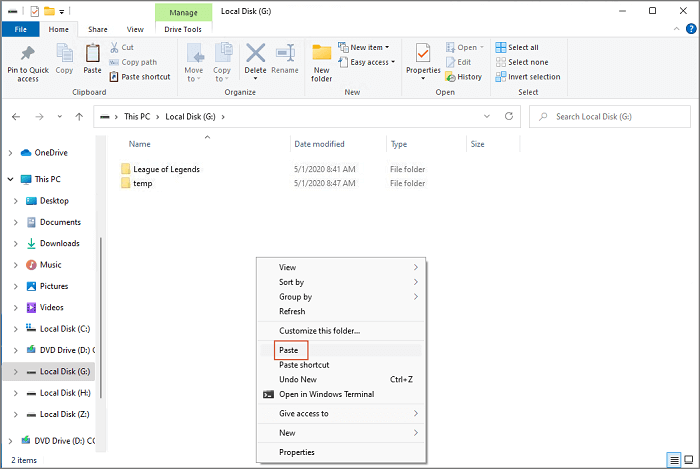 Riot Games manuell auf ein anderes Laufwerk übertragen - Einfügen