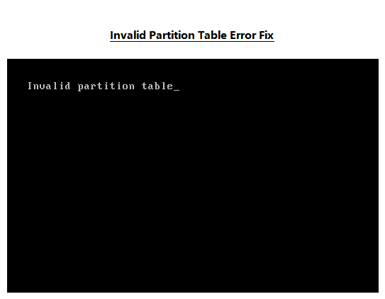 Fehler: Ungültige Partitionstabelle