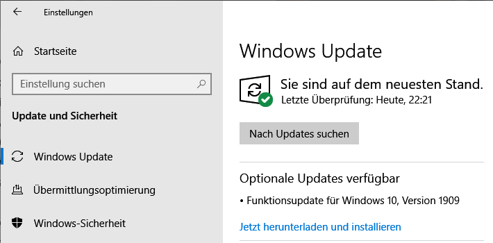Nach Windows Updates suchen