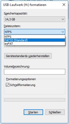 USB-Stick im Datei-Explorer zu exFAT formatieren
