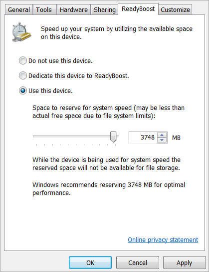 Verwendung von ReadyBoost zur Beschleunigung von Windows 11
