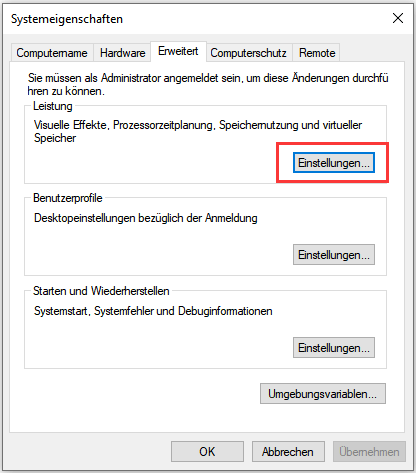 Virtuellen Speicher vergrößern