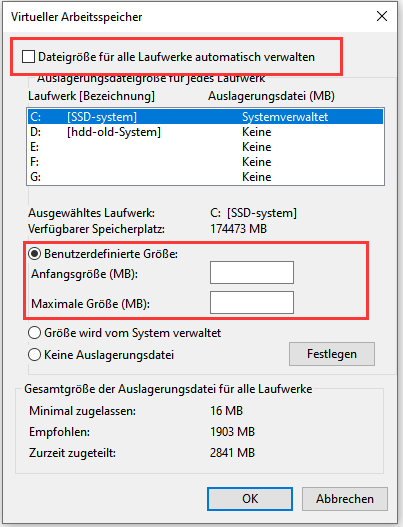 Steigerung des virutellen Gedächtnisses