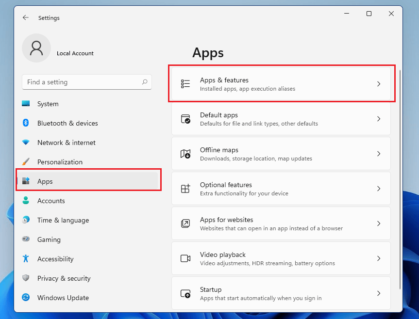 Windows 11 Apps und Funktionen