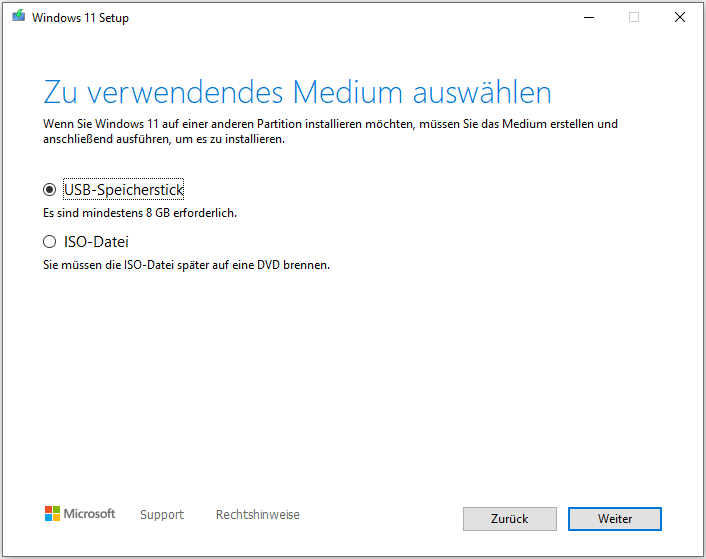 USB-Stick auswählen