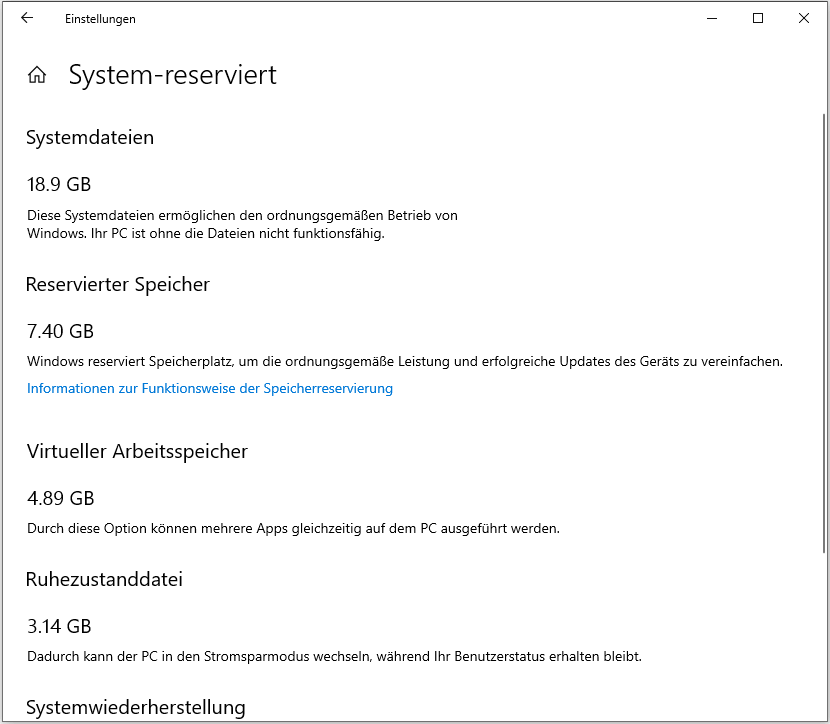 Windows 11 Größe - System reserviert