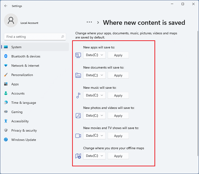 Neuen Speicherort auswählen