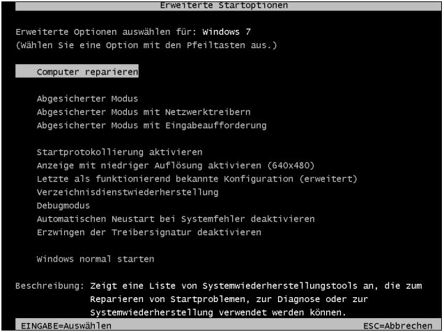Auf die letzte Konfiguration zurücksetzen