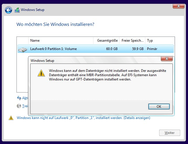 Gelöst] Windows kann auf dem Datenträger nicht installiert werden - EaseUS