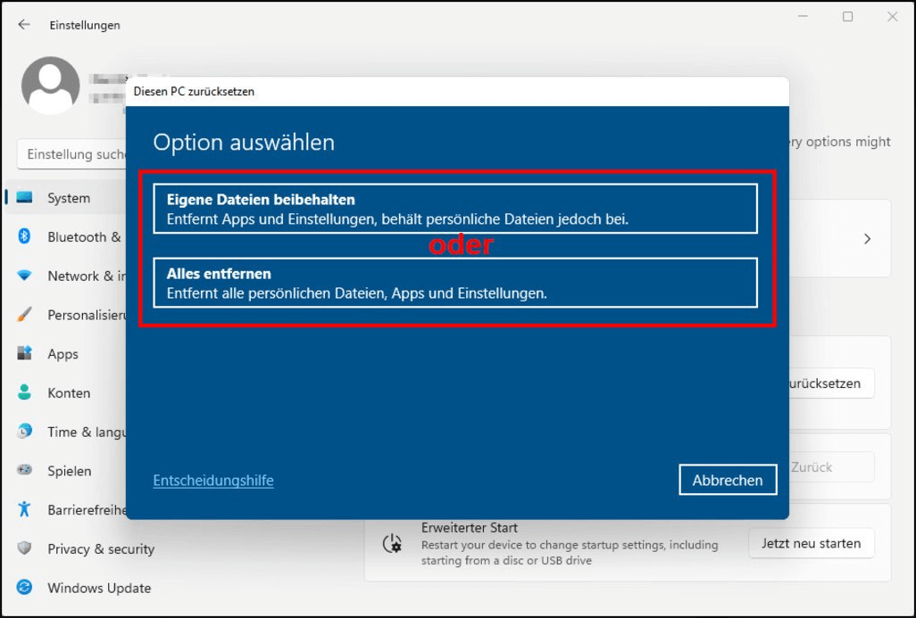 Windows 11 zurücksetzen - 3