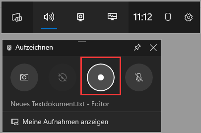Aufzeichnung starten