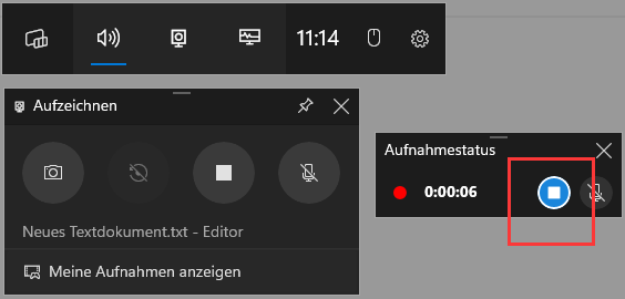Aufzeichnung beenden