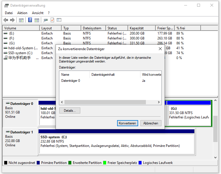 SSDs mit der Datenträgerverwaltung zusammenfügen - 3