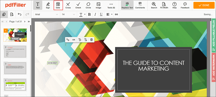 Eine PDF online kostenlos datieren - pdfFiller