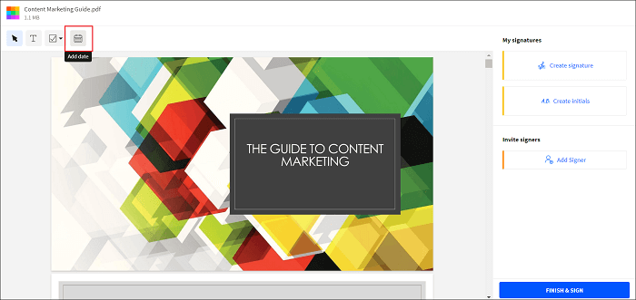 Eine PDF online kostenlos datieren - Smallpdf eSign