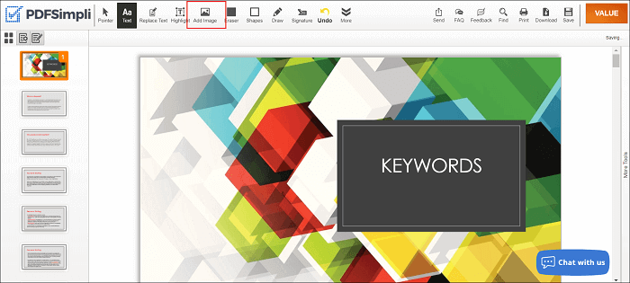Bilder in PDF online kostenlos einfügen - PDFSimpli