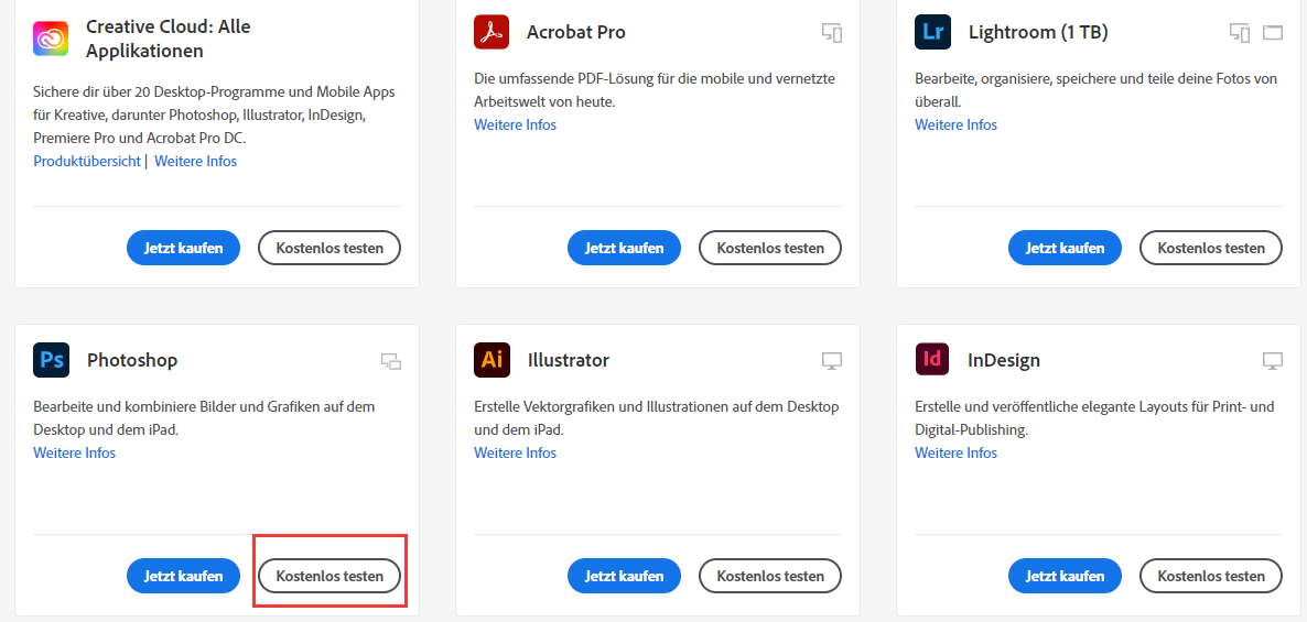 Adobe Photoshop installieren