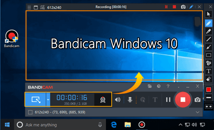 Windows 10 Bildschirm ohne Xbox Game Bar aufnehmen - Bandicam