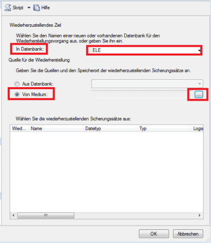 Datenbank wiederherstellen