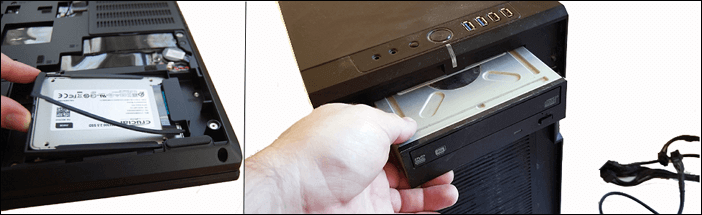 Festplatte wieder an den Rechner anschließen