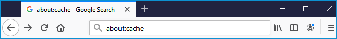 about:cache in firefox eingeben