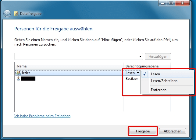 Lese- und Schreibberechtigung