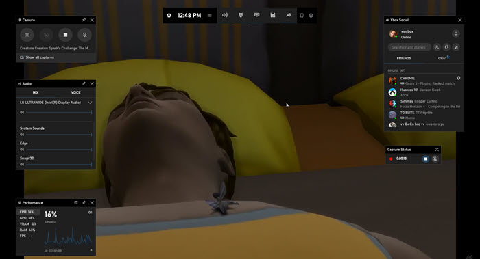 Aufnehmen von Sims 4 mit der Xbox Game Bar