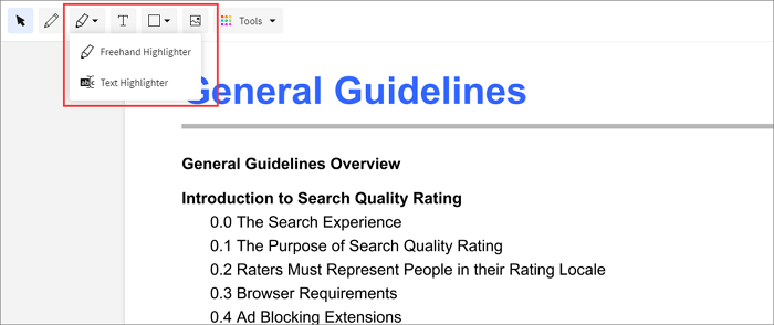 Text in PDF online hervorheben - Smallpdf