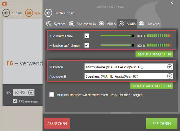 Die Spiele auf dem Computer mit Icecream Screen Recorder aufnehmen - Audioquelle auswählen