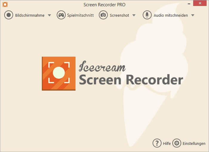 Desktop mit Ton im Vollbild aufnehmen - Icecream Screen Recorder Schritt 2